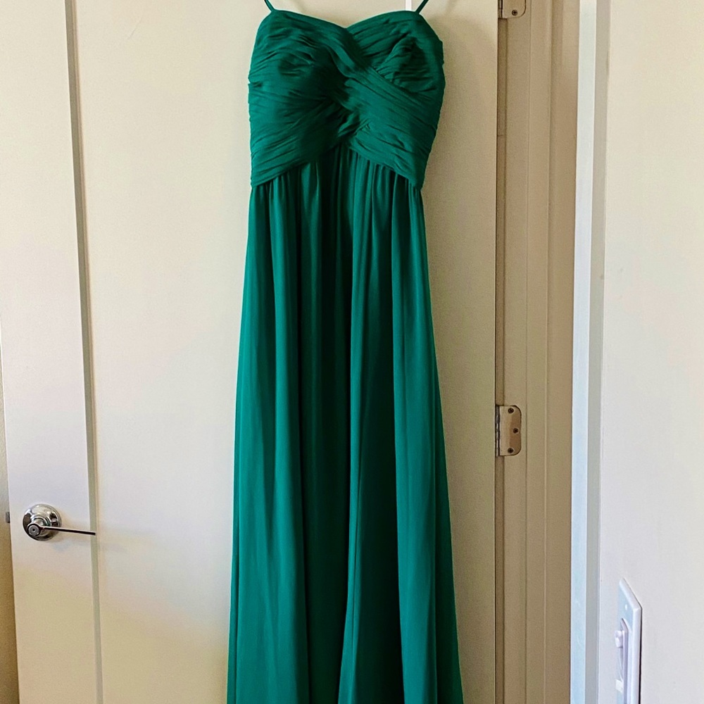 Ralph Lauren Dark Emerald Long Strapless Dress